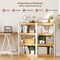 Costway 1/2 PCS 4 Tier Bookshelf Wooden Bookcase with Dual Anti-Tipping Kits Open Shelving Unit Natural/Brown